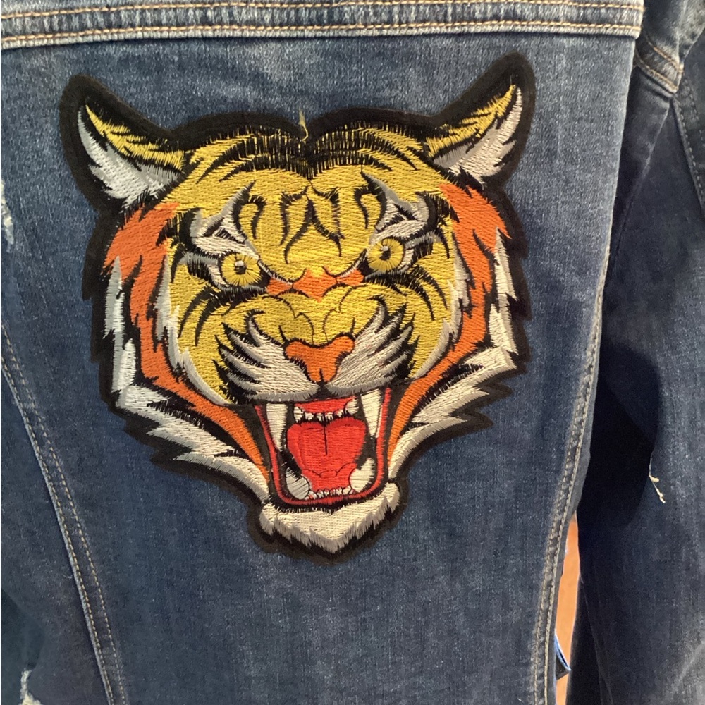 DENIM  Customized Distressed Patch Jacket - Picture 6 of 9